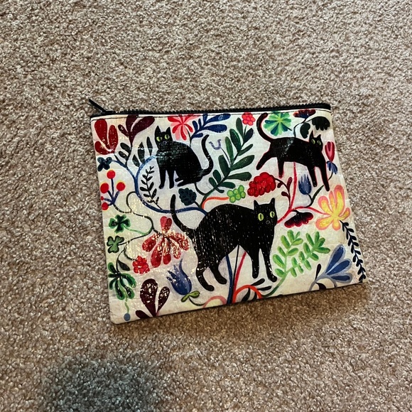 Set of 3 Blue Q Zippered Recycled Material Floral Zip Pouches - Picture 7 of 8